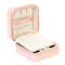 Ruby + Cash Blush Mini Faux Leather Zippered Travel Jewelry Organizer Box